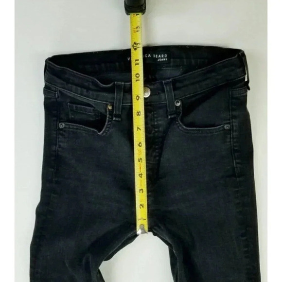 Veronica Beard 25X29 Kate 10" Skinny Women's Black Raven Denim Jeans Made USA - Picture 5 of 11